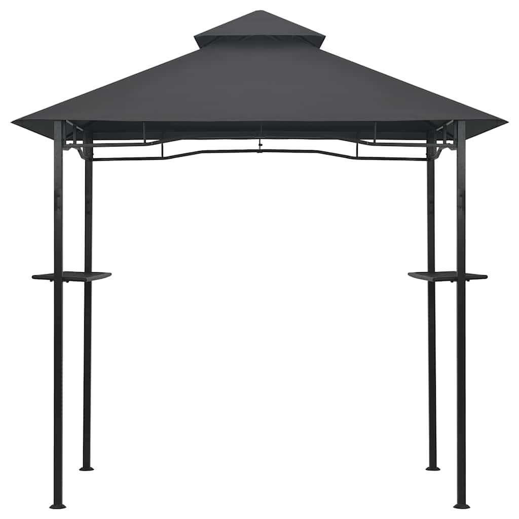 antracitszürke acél grillpavilon 240 x 150 x 255 cm