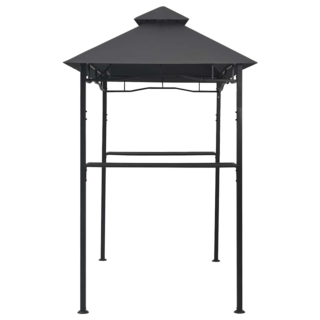 antracitszürke acél grillpavilon 240 x 150 x 255 cm