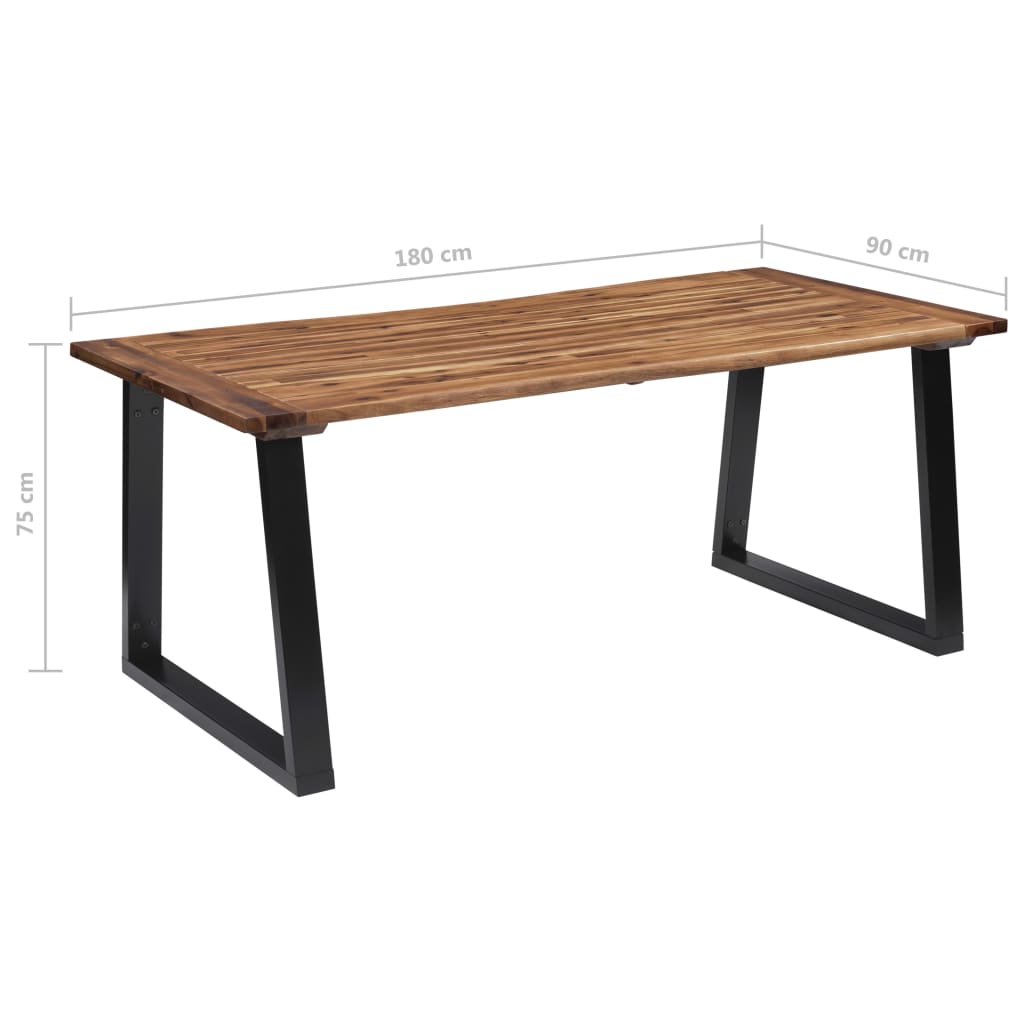 tömör akácfa étkezőasztal 180 x 90 cm