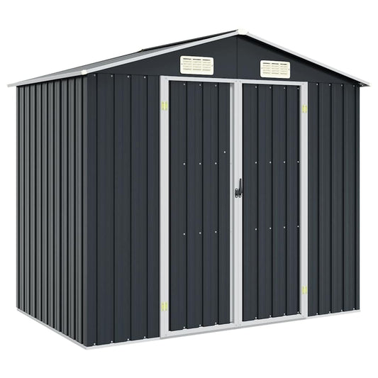 antracitszürke horganyzott acél kerti fészer 205 x 129 x 183 cm