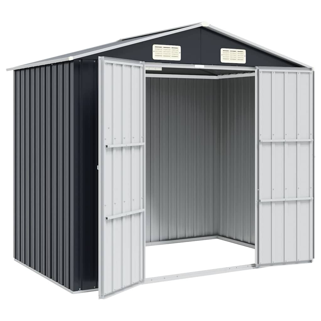 antracitszürke horganyzott acél kerti fészer 205 x 129 x 183 cm