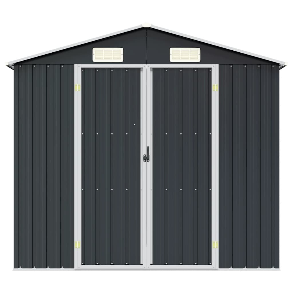 antracitszürke horganyzott acél kerti fészer 205 x 129 x 183 cm