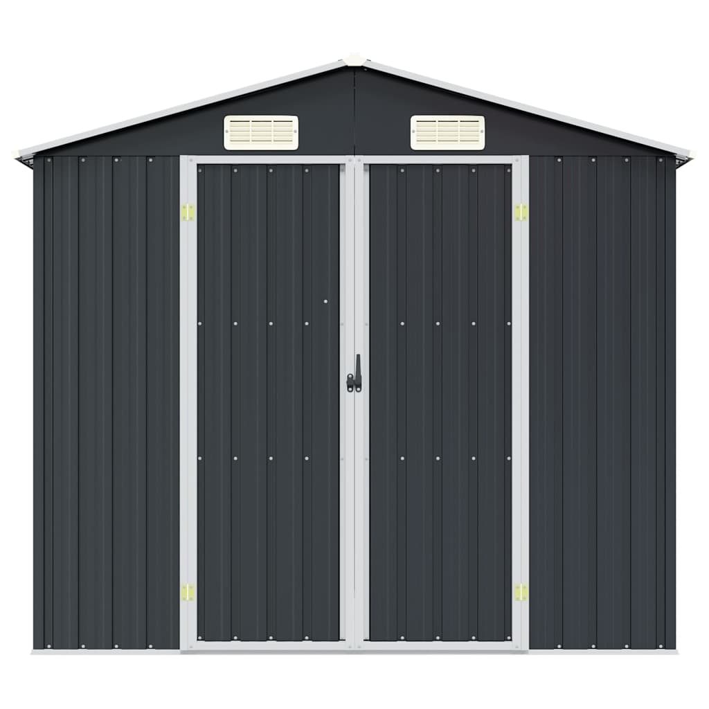 antracitszürke horganyzott acél kerti fészer 205 x 129 x 183 cm