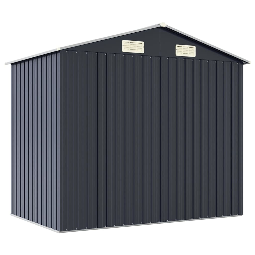 antracitszürke horganyzott acél kerti fészer 205 x 129 x 183 cm