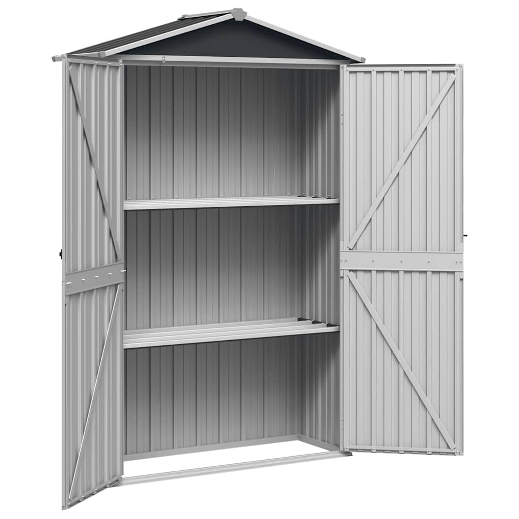 antracitszürke horganyzott acél kerti fészer 116x45x175 cm