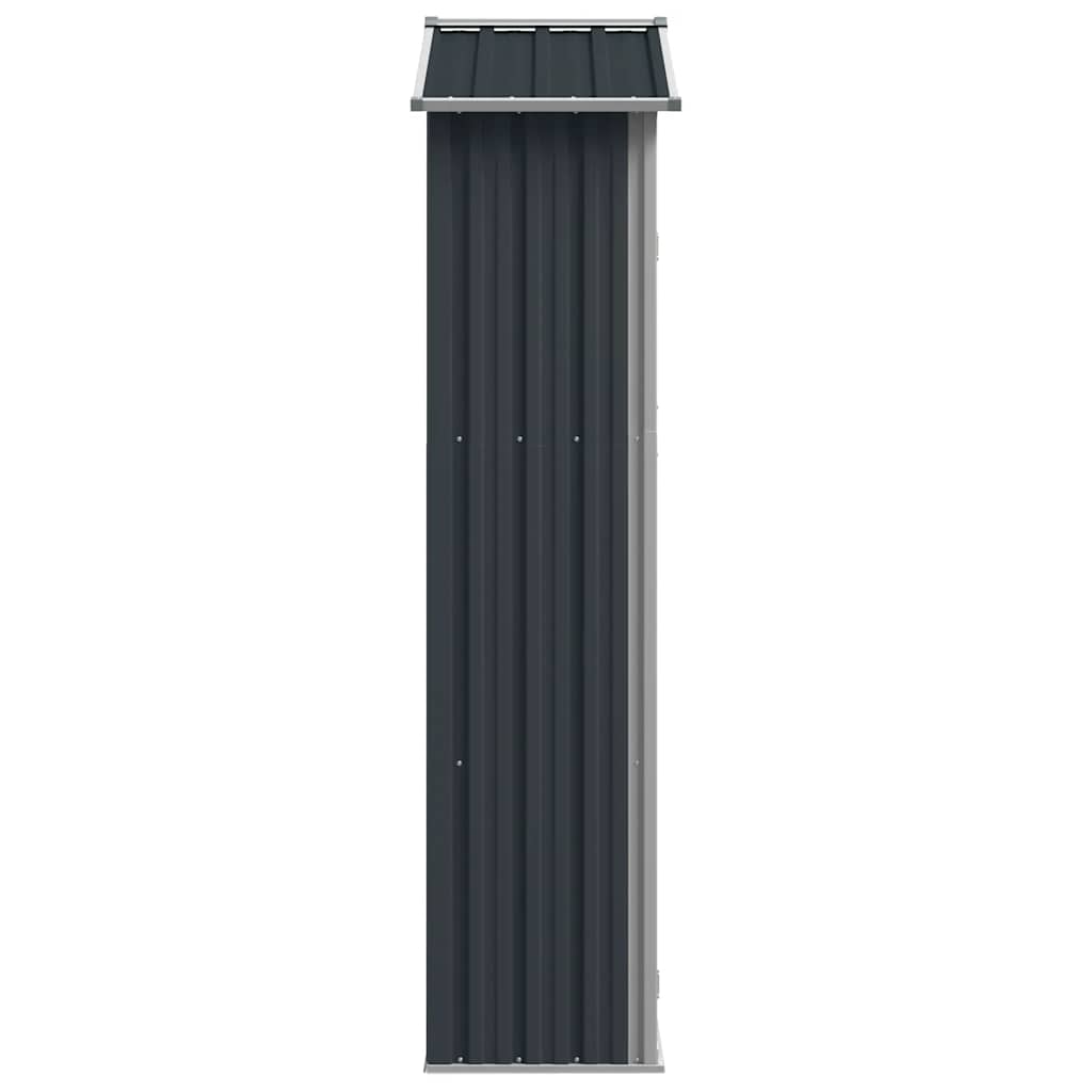 antracitszürke horganyzott acél kerti fészer 116x45x175 cm