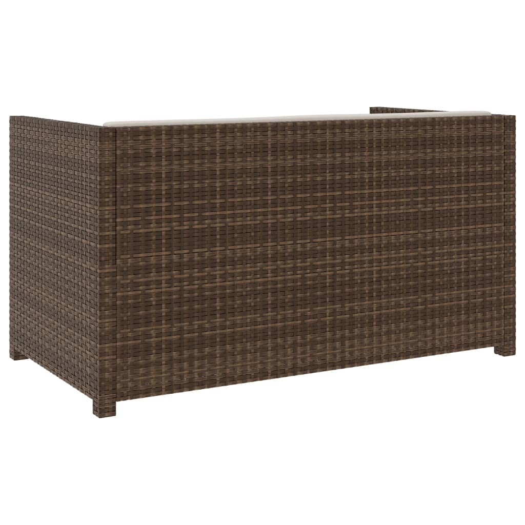 5 részes barna polyrattan kerti ülőgarnitúra párnákkal