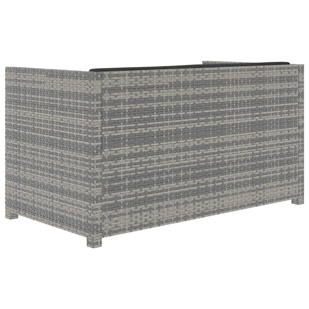 5 részes szürke polyrattan kerti ülőgarnitúra párnákkal