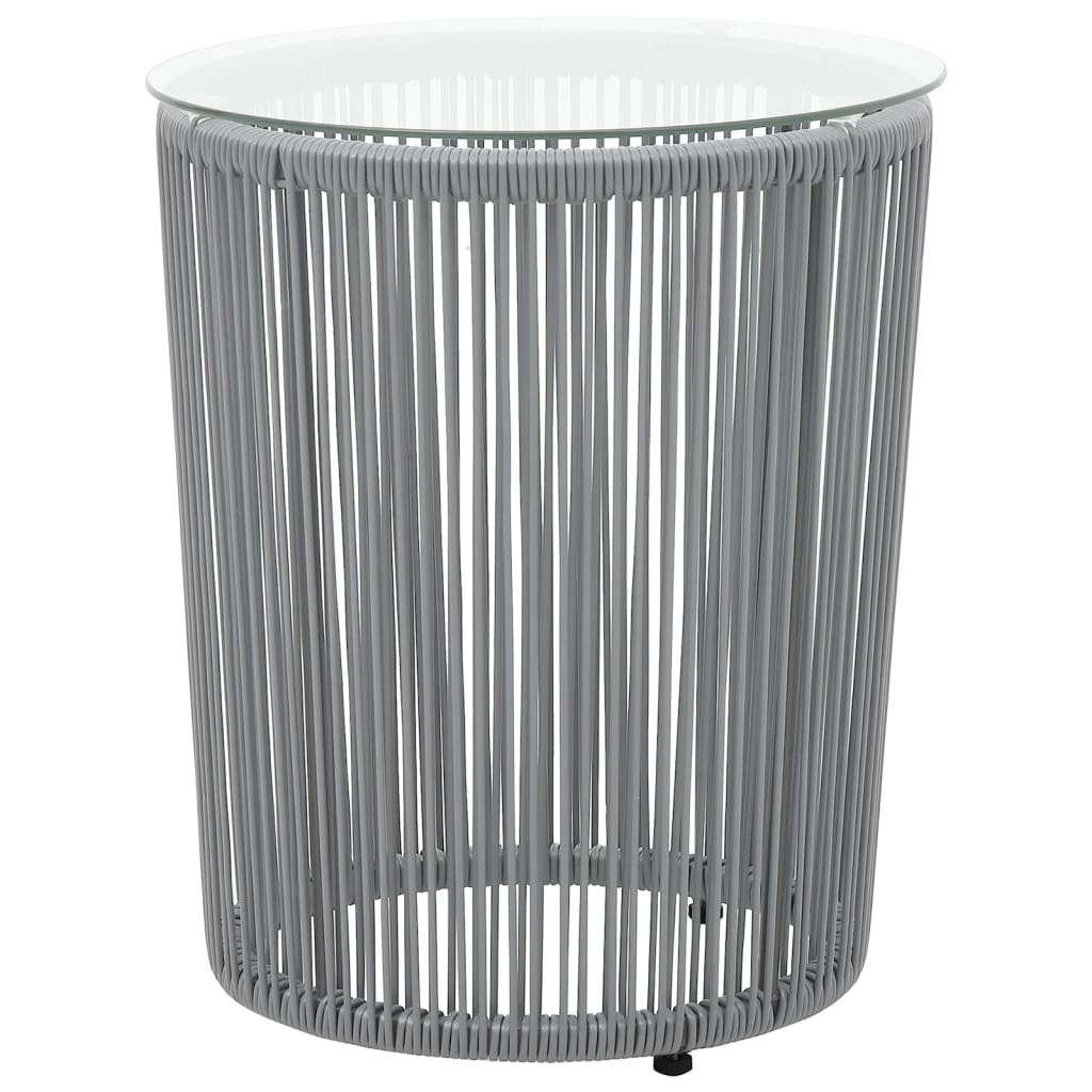 3 darabos szürke PE rattan bisztrószett párnával