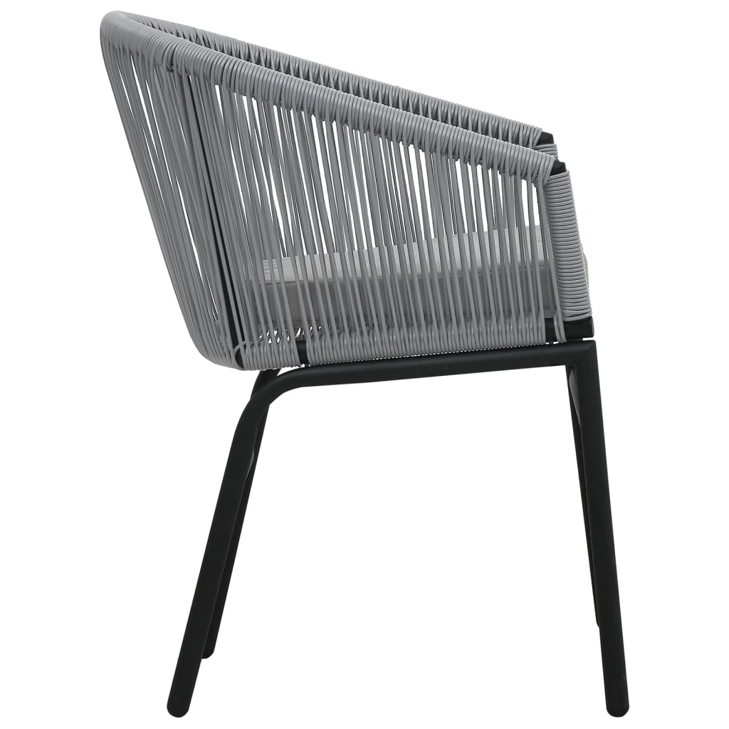 3 darabos szürke PE rattan bisztrószett párnával