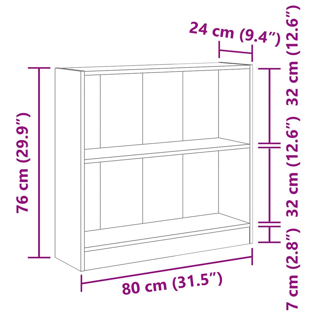 betonszürke forgácslap könyvespolc 80 x 24 x 75 cm