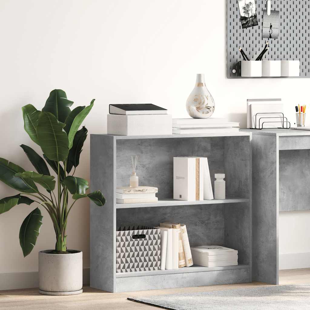 betonszürke forgácslap könyvespolc 80 x 24 x 75 cm