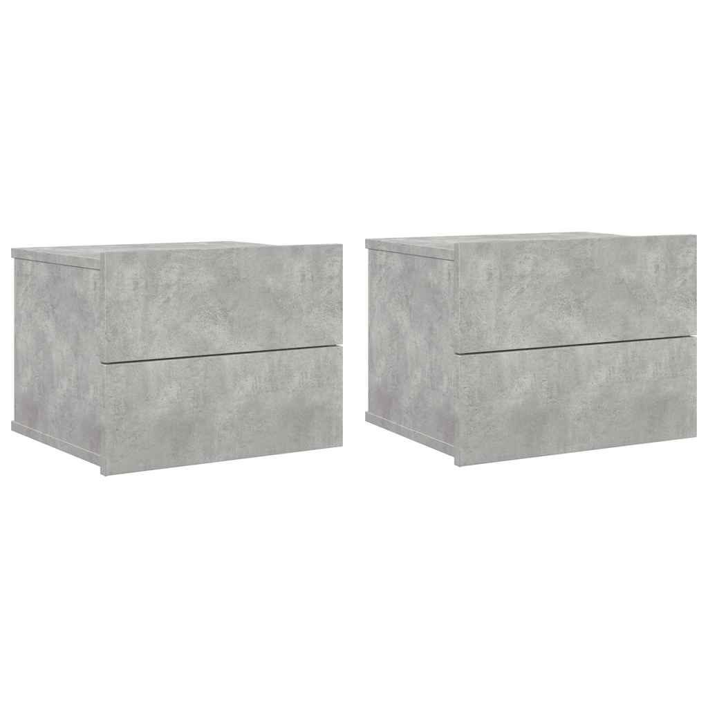 2 db betonszürke szerelt fa éjjeliszekrény 40 x 30 x 30 cm