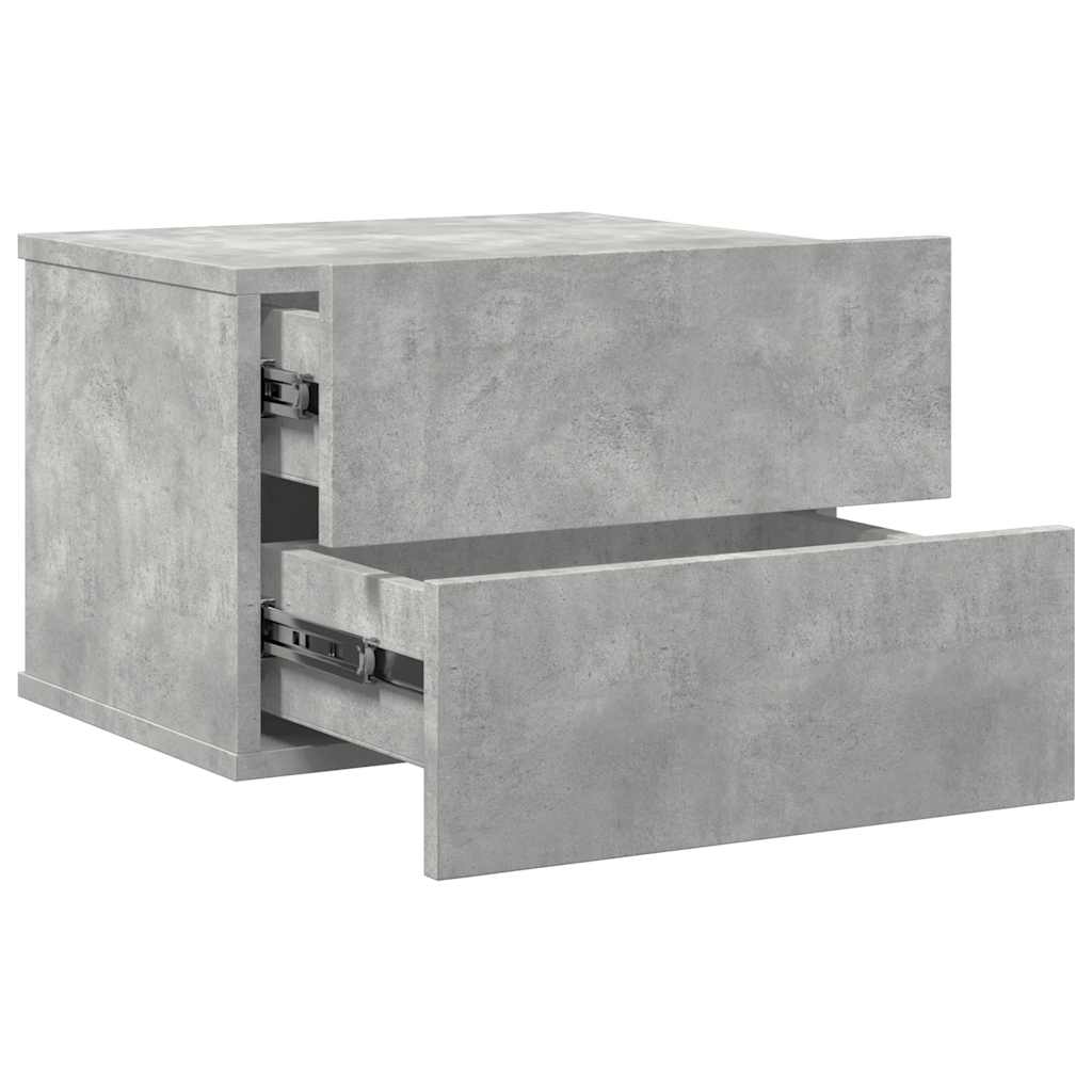 2 db betonszürke szerelt fa éjjeliszekrény 40 x 30 x 30 cm