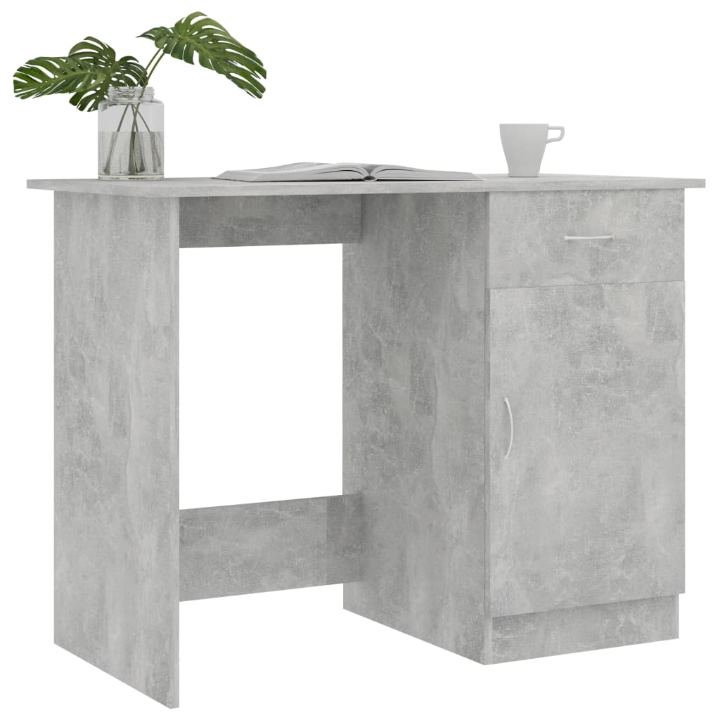 betonszürke szerelt fa íróasztal 100 x 50 x 76 cm