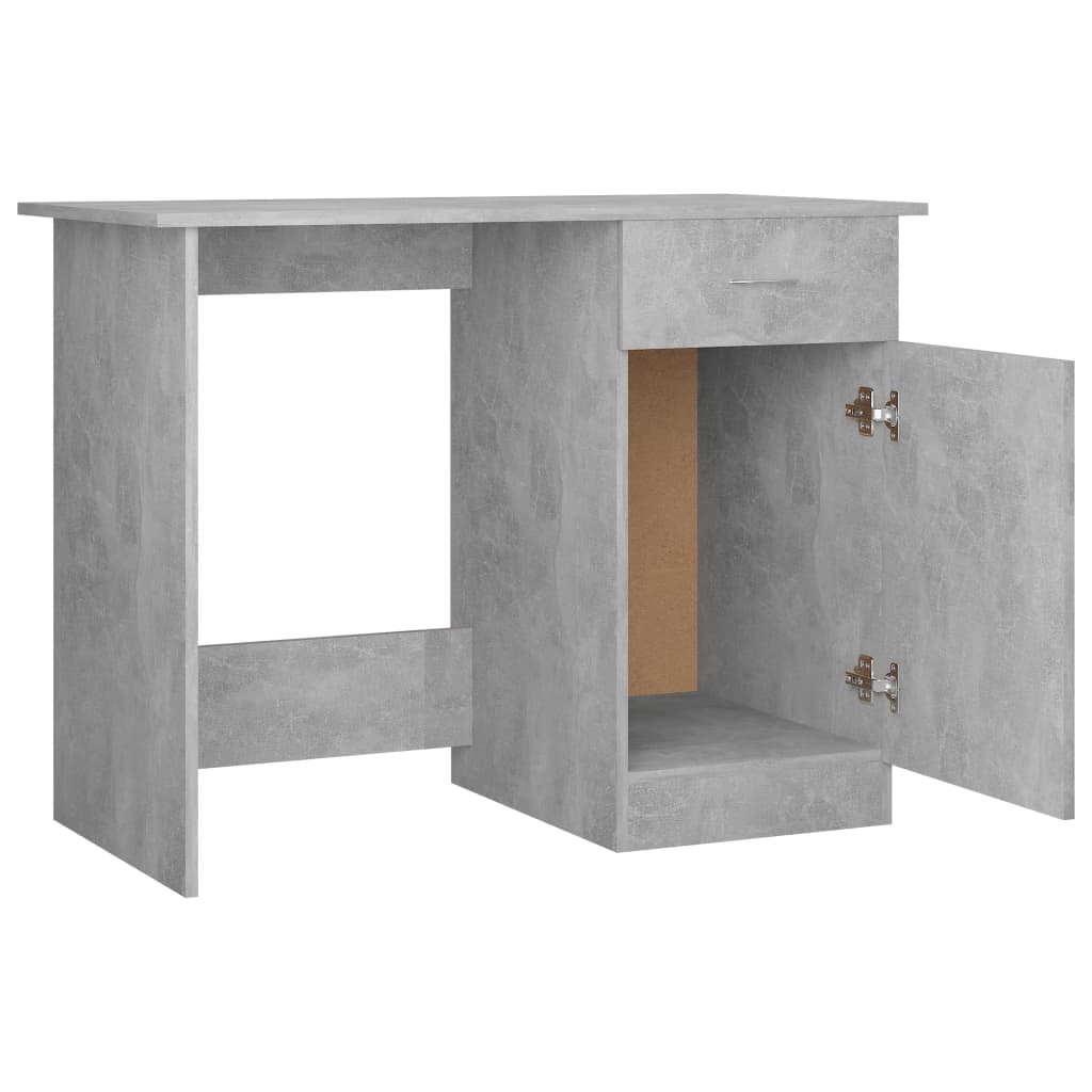 betonszürke szerelt fa íróasztal 100 x 50 x 76 cm