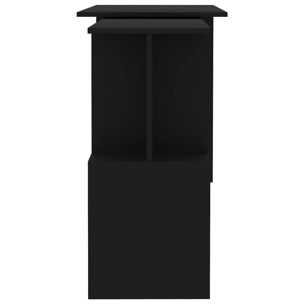 fekete szerelt fa sarokasztal 200 x 50 x 76 cm