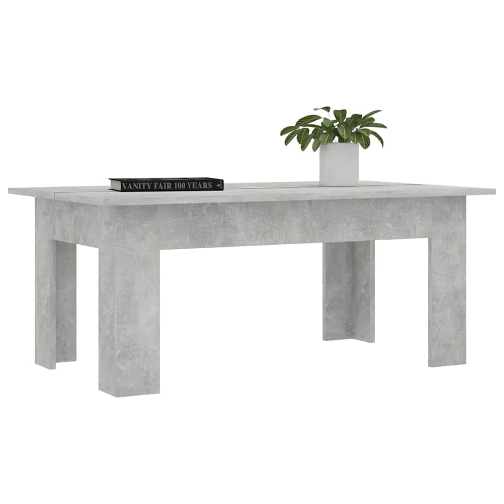 betonszürke szerelt fa dohányzóasztal 100 x 60 x 42 cm