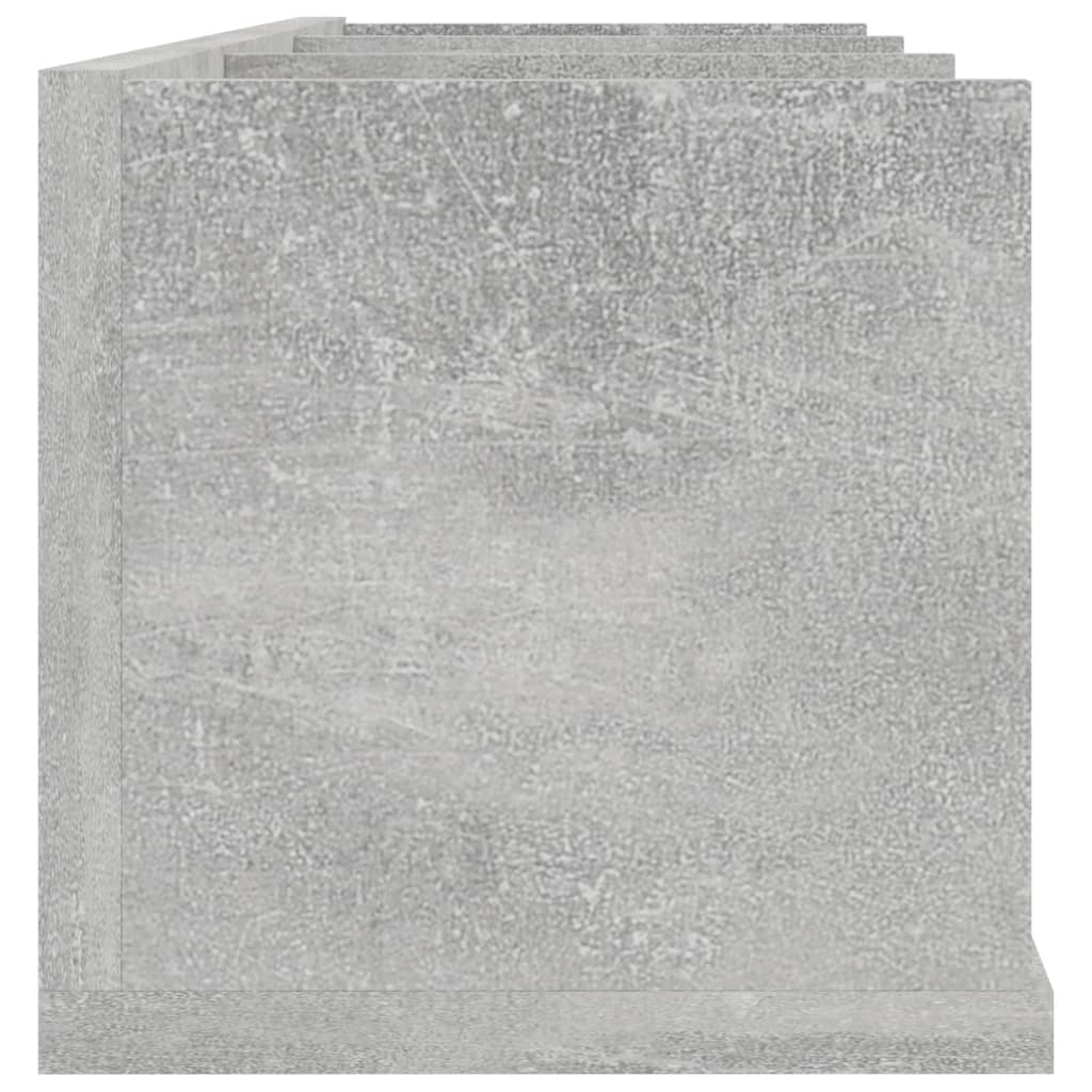 betonszürke szerelt fa CD-tartó fali polc 75 x 18 x 18 cm