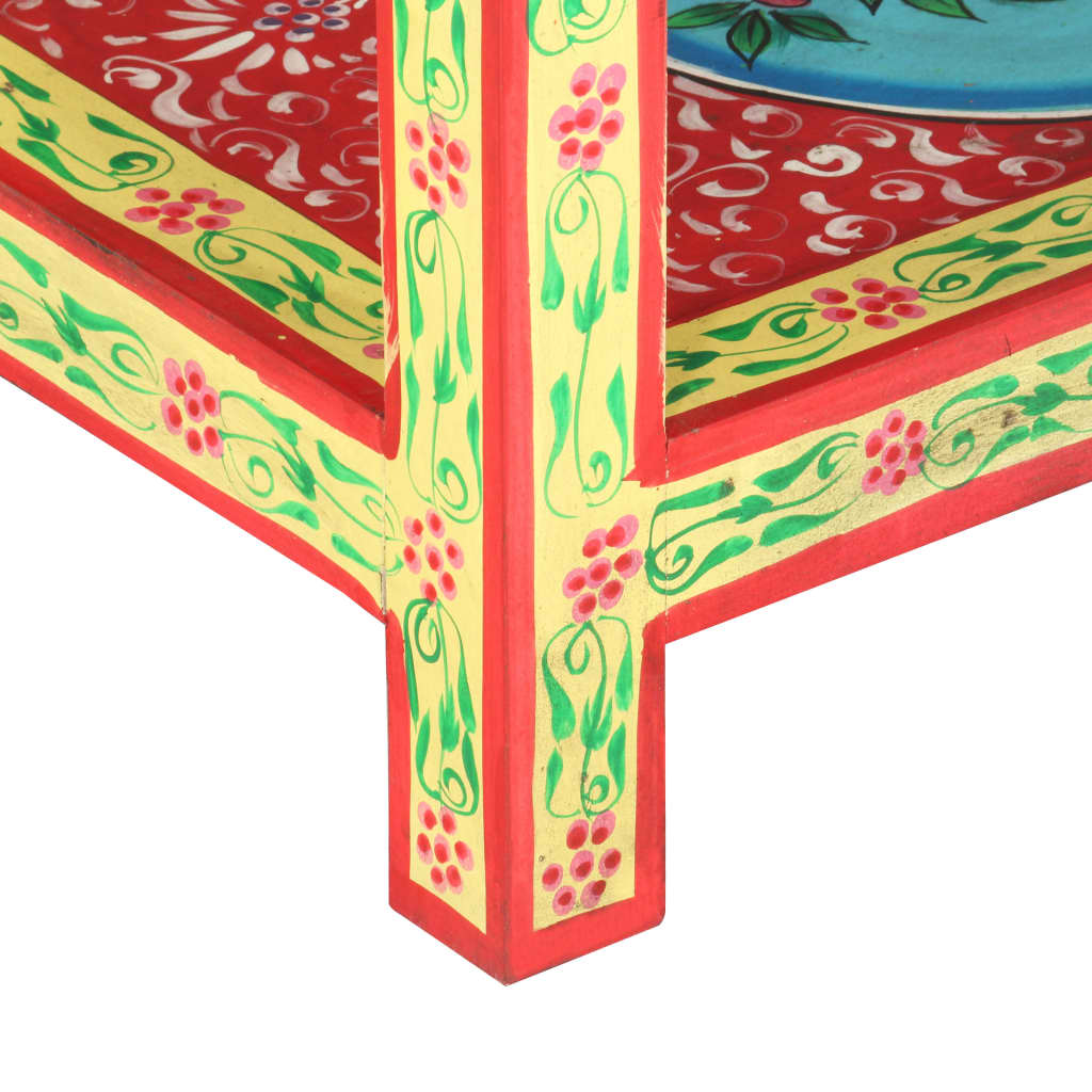 kézzel festett tömör mangófa tálalóasztal 80 x 35 x 75 cm
