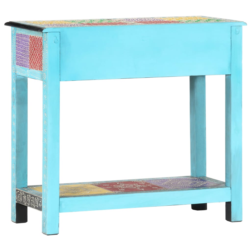 kézzel festett tömör mangófa tálalóasztal 80 x 35 x 75 cm