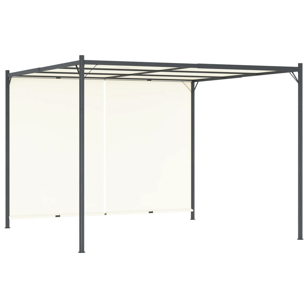 fehér-krémszínű acélpergola állítható tetővel 3 x 3 m