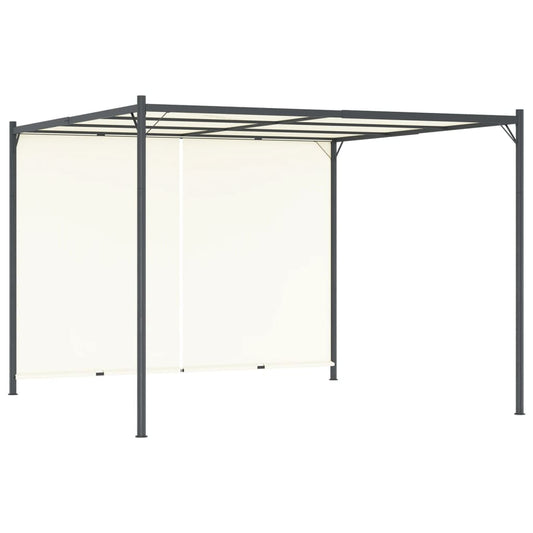 fehér-krémszínű acélpergola állítható tetővel 3 x 3 m