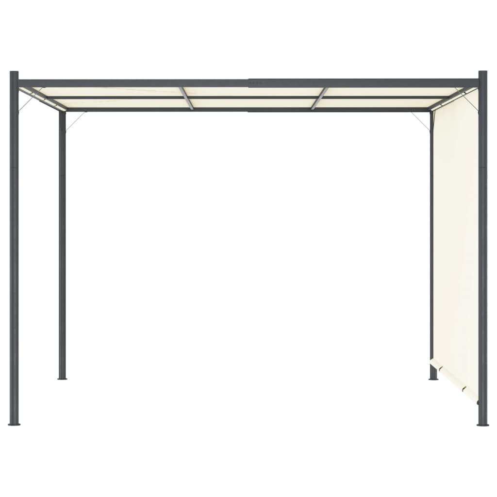 fehér-krémszínű acélpergola állítható tetővel 3 x 3 m