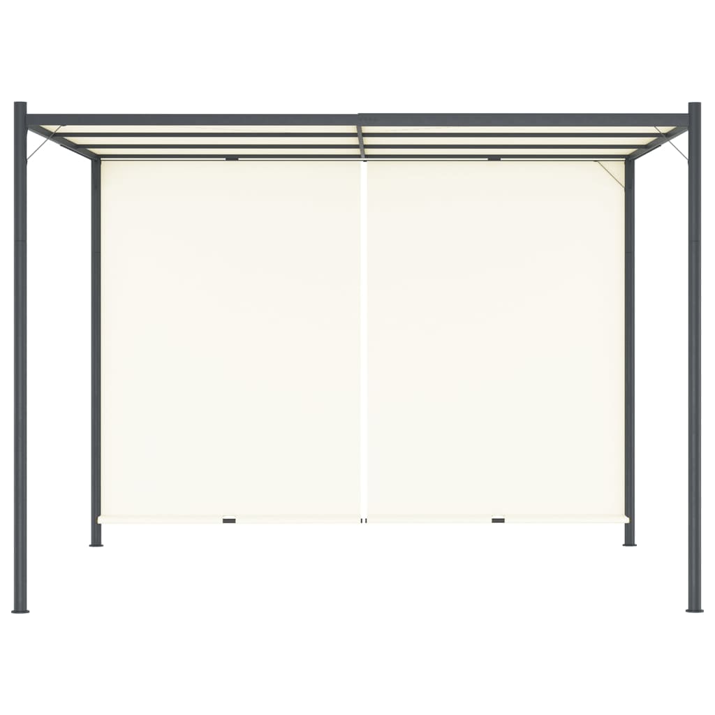 fehér-krémszínű acélpergola állítható tetővel 3 x 3 m