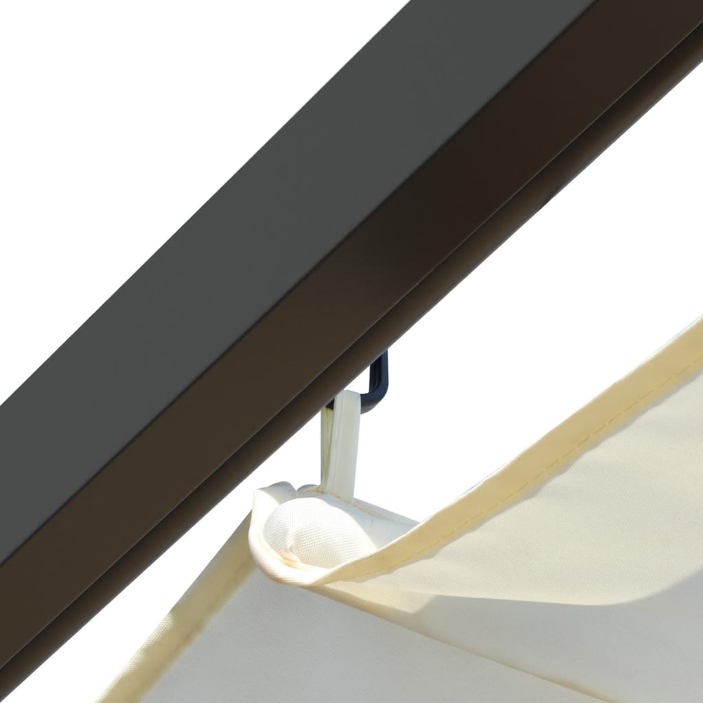 fehér-krémszínű acélpergola behúzható tetővel 3 x 3 m
