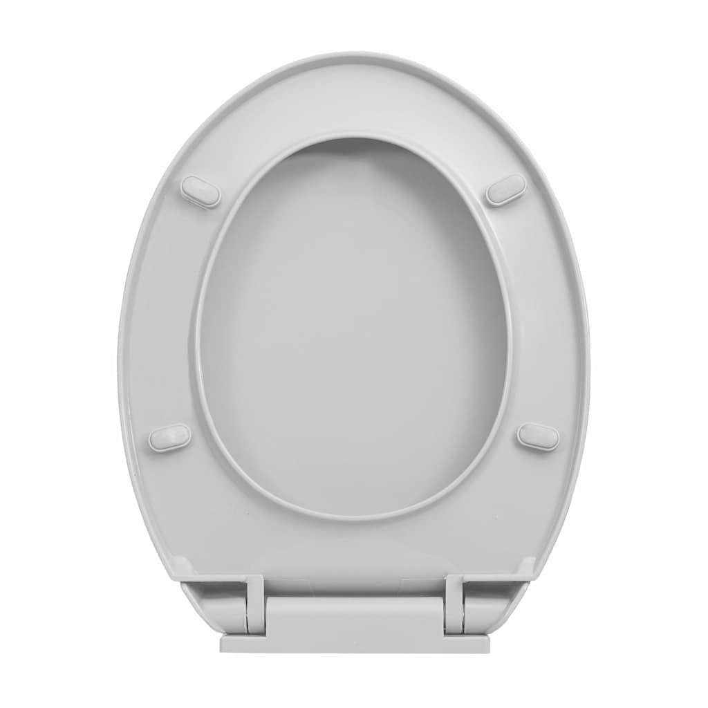 szürke ovális WC-ülőke lassan csukódó fedéllel