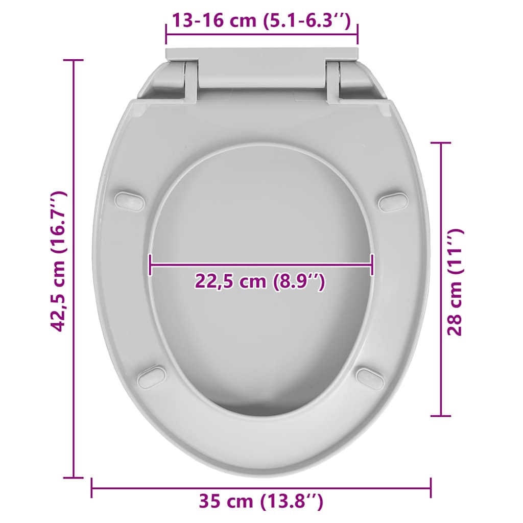 világosszürke lassan csukódó fedelű gyorskioldó ovális WC ülőke