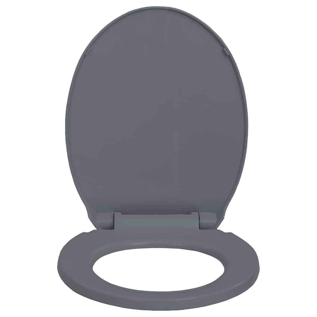 szürke ovális WC-ülőke lassan csukódó fedéllel