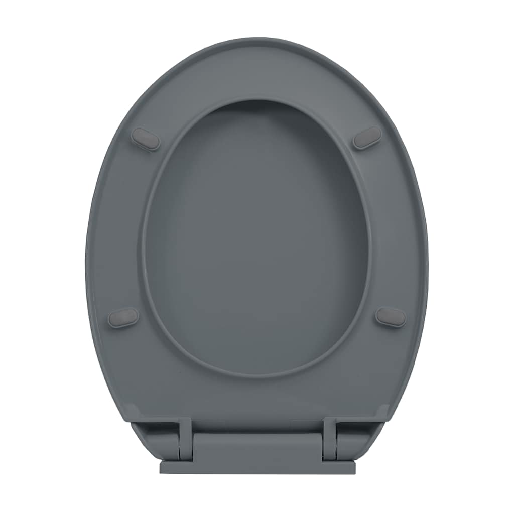 szürke ovális WC-ülőke lassan csukódó fedéllel