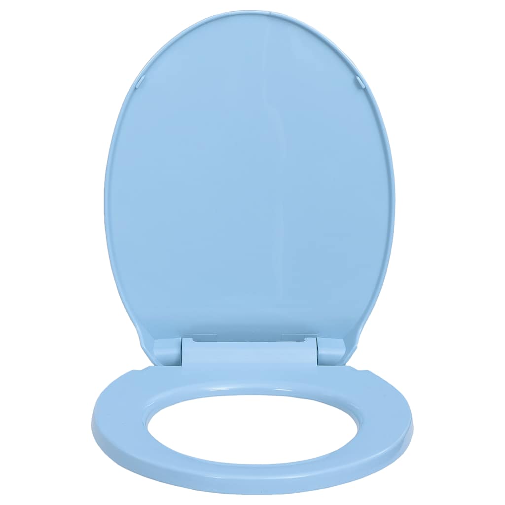 kék ovális gyorsan szerelhető WC-ülőke lassan csukódó fedéllel