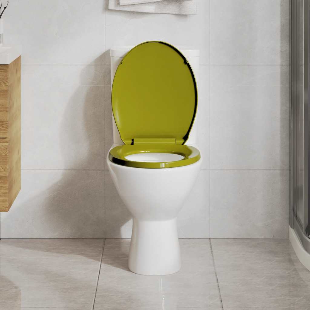 zöld ovális WC-ülőke lassan csukódó fedéllel
