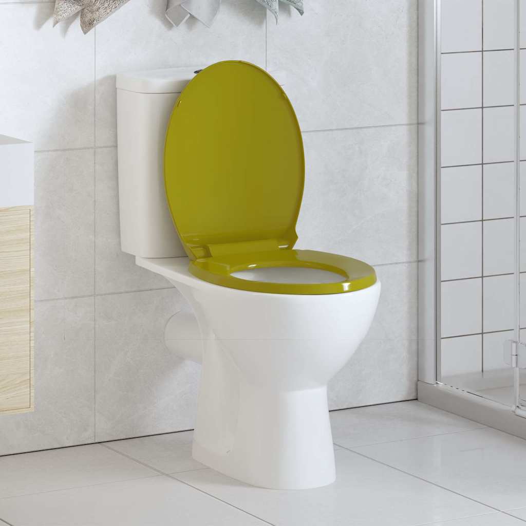 zöld ovális WC-ülőke lassan csukódó fedéllel