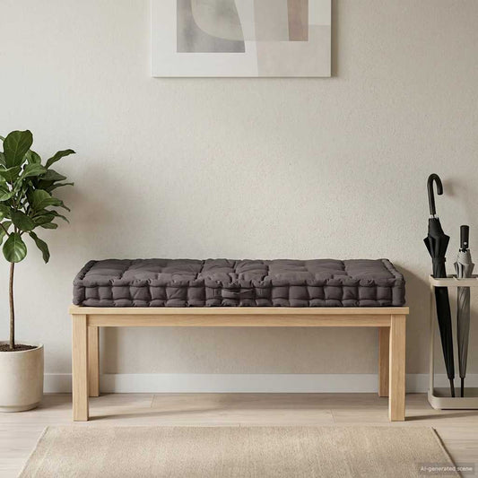 antracitszürke pamut raklappadló-párna 120 x 80 x 10 cm