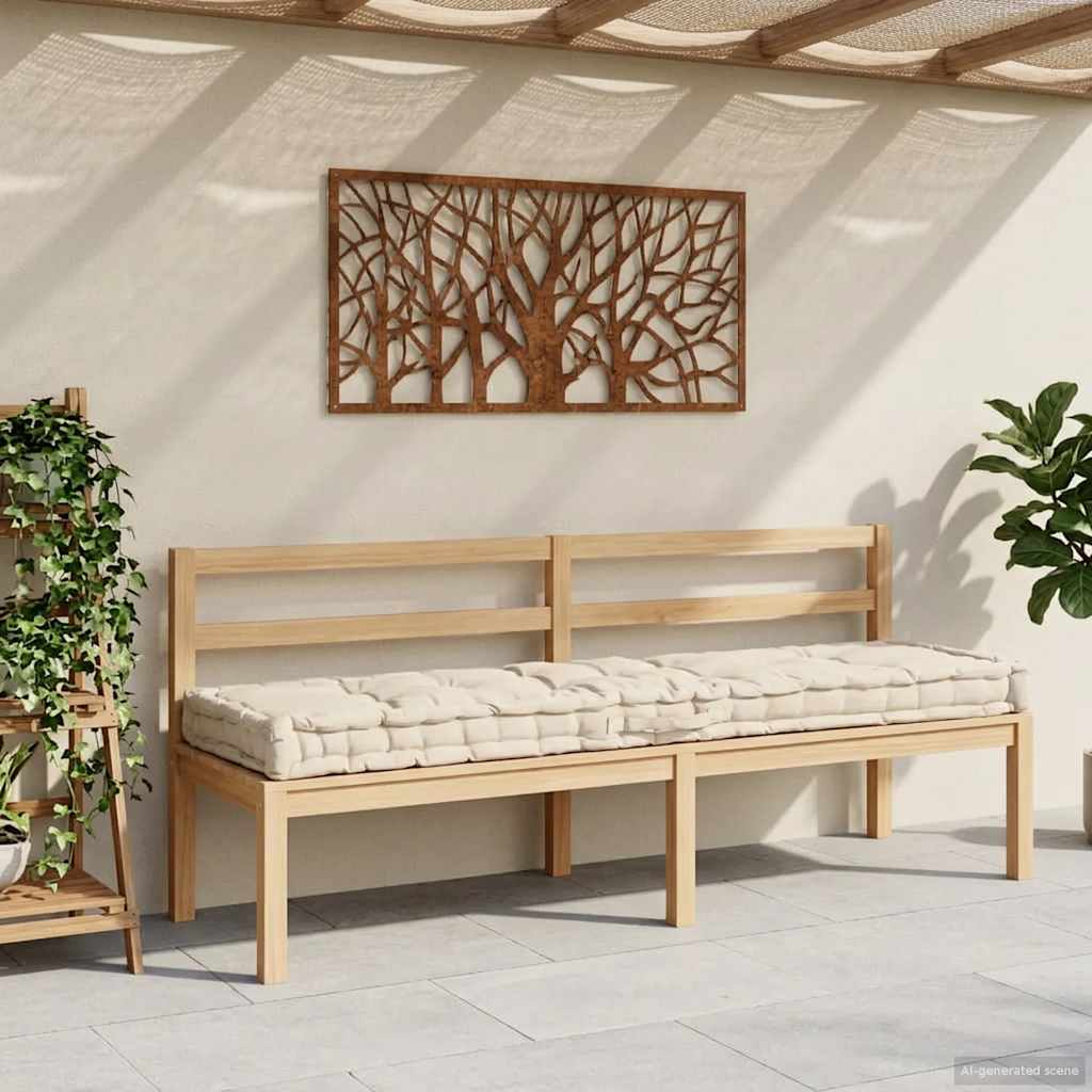 bézs pamut raklappadló-párna 120 x 40 x 7 cm