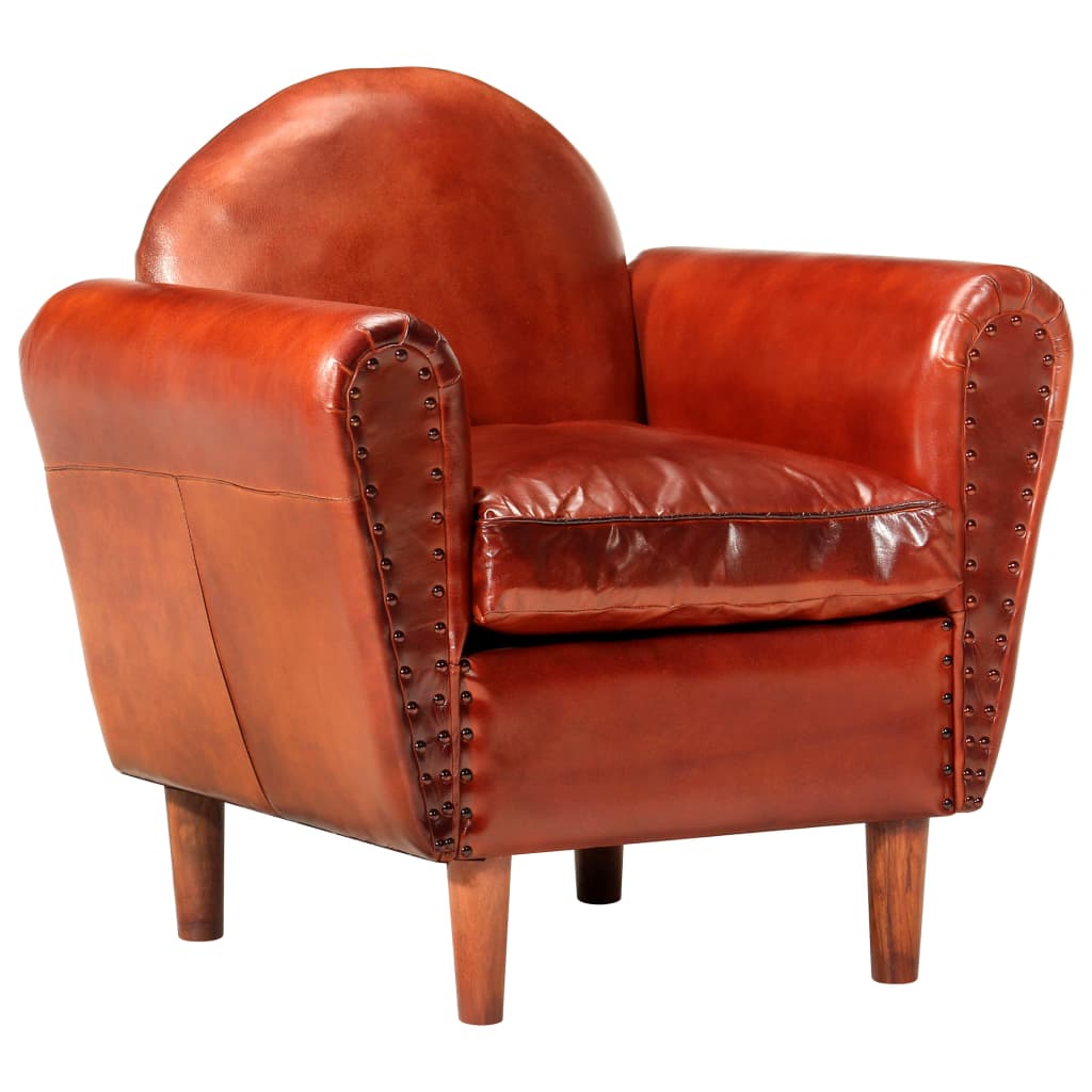 barna valódi bőr kagylófotel 77 x 65 x 79 cm