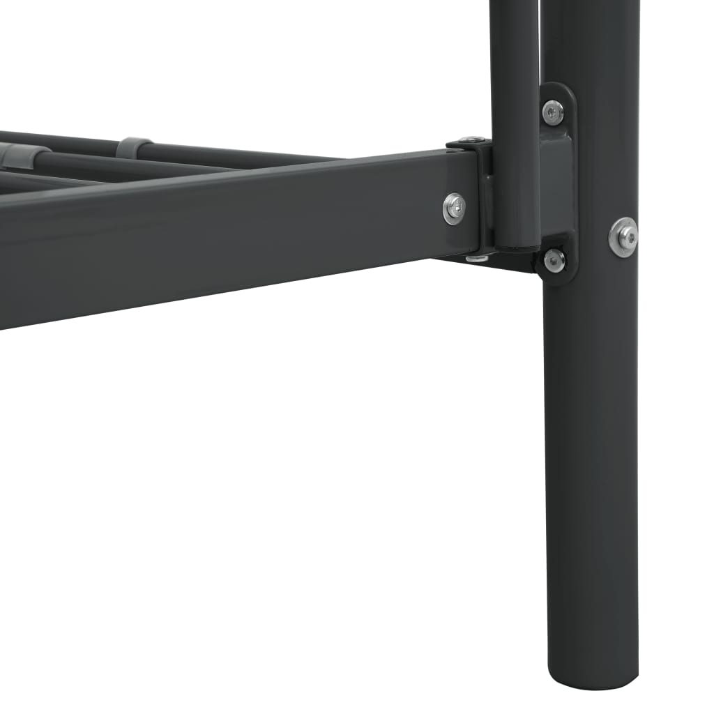 fekete fém emeleteságy-keret 140 x 200 cm / 90 x 200 cm
