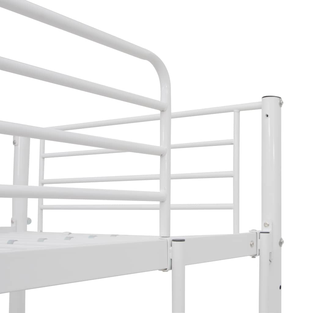 fehér fém emeletes ágykeret asztallal 90 x 200 cm