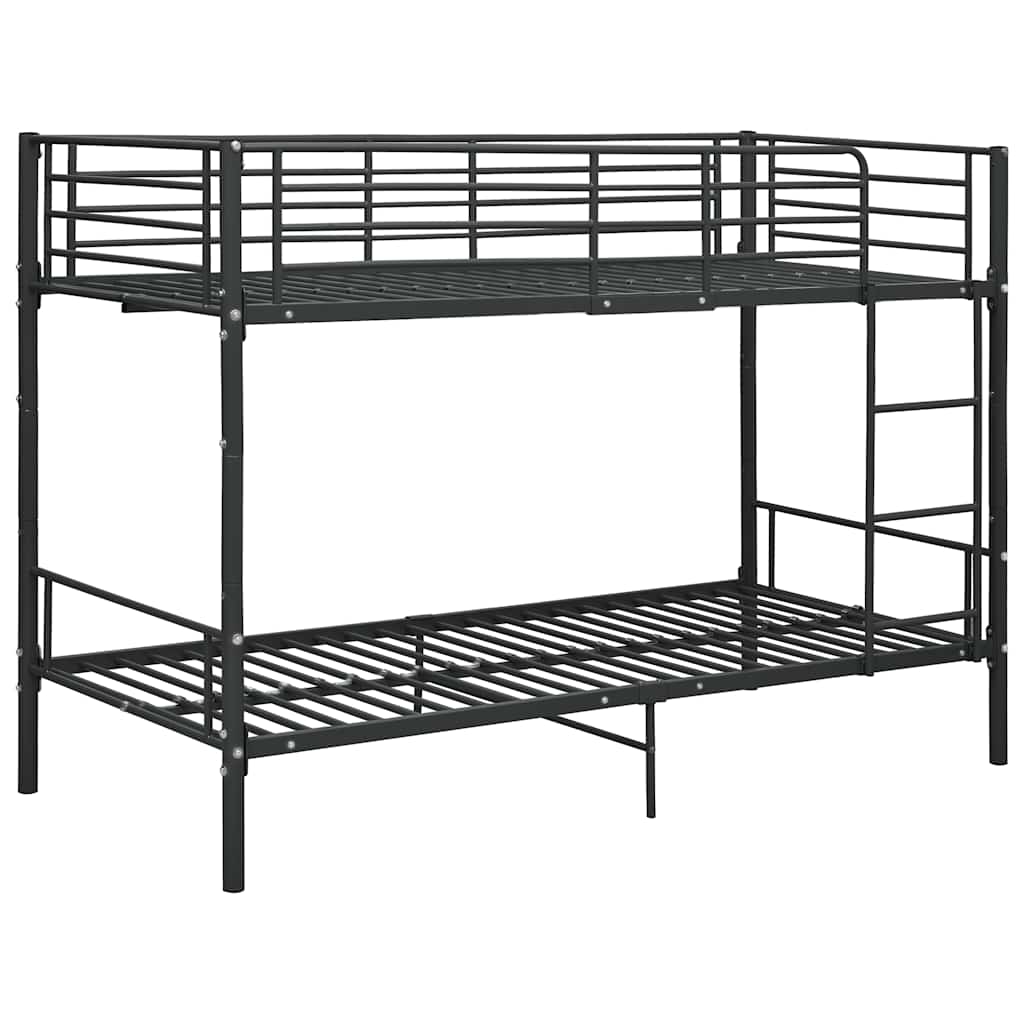 fekete fém emeletes ágy 90 x 200 cm
