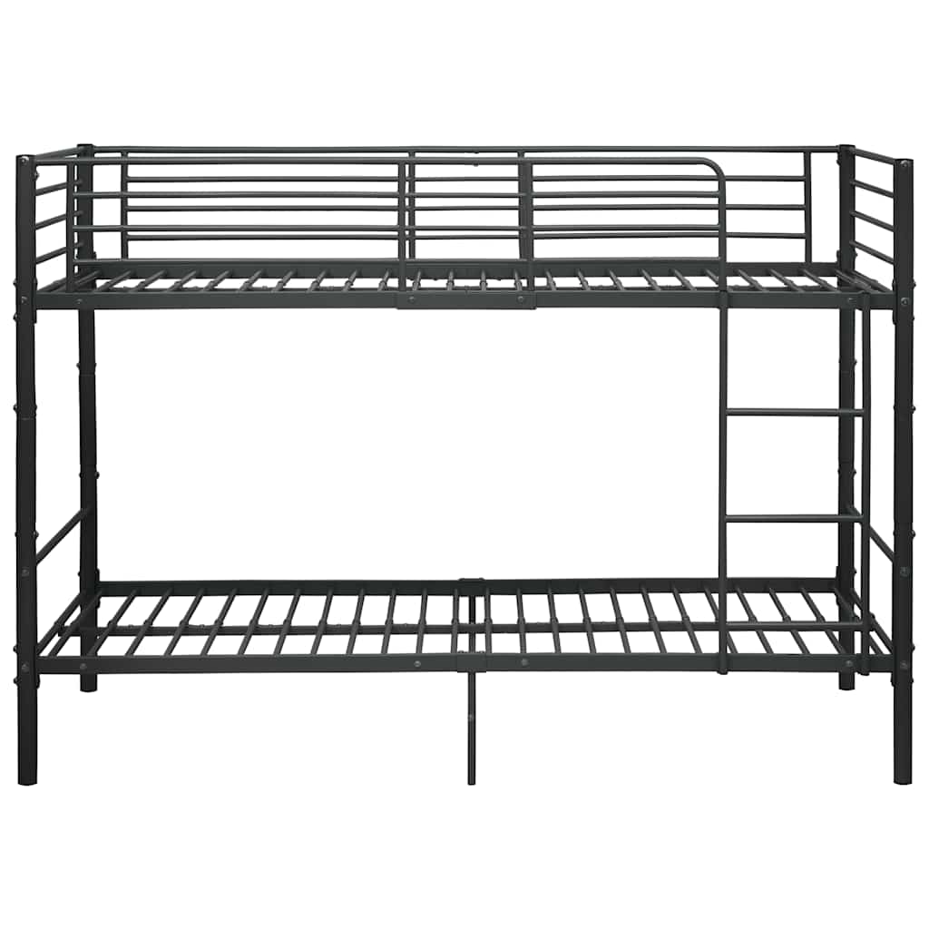 fekete fém emeletes ágy 90 x 200 cm