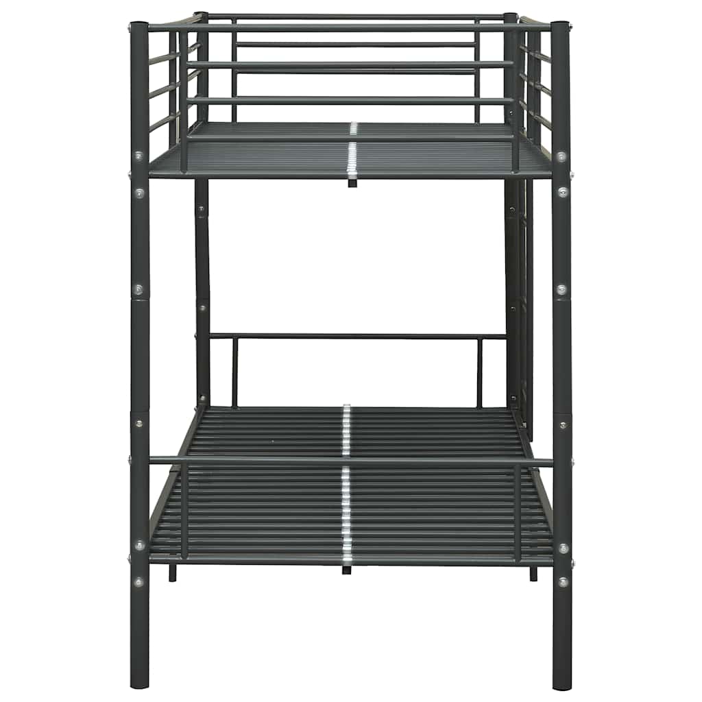 fekete fém emeletes ágy 90 x 200 cm