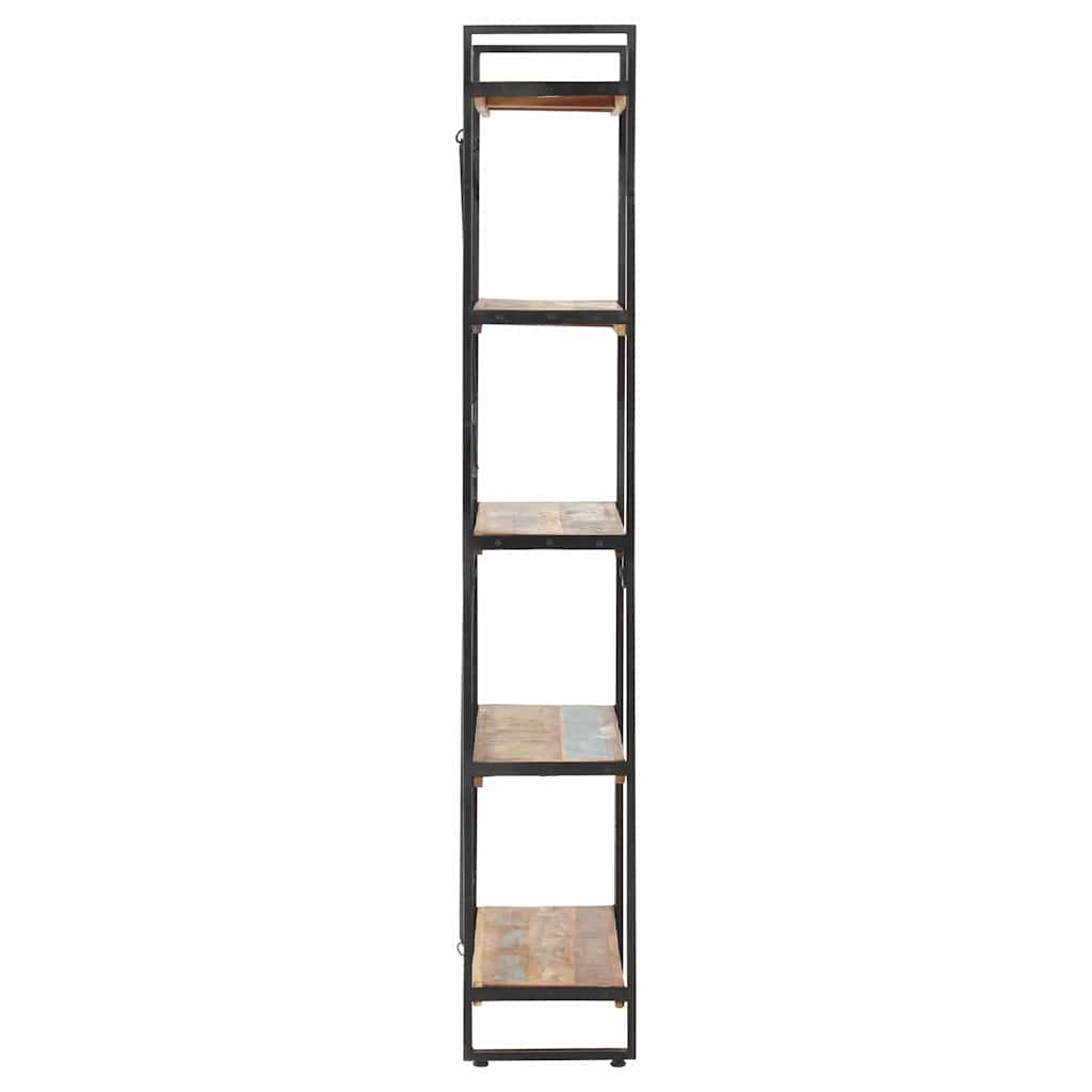 5 szintes tömör újrahasznosított fa könyvespolc 140x30x180 cm