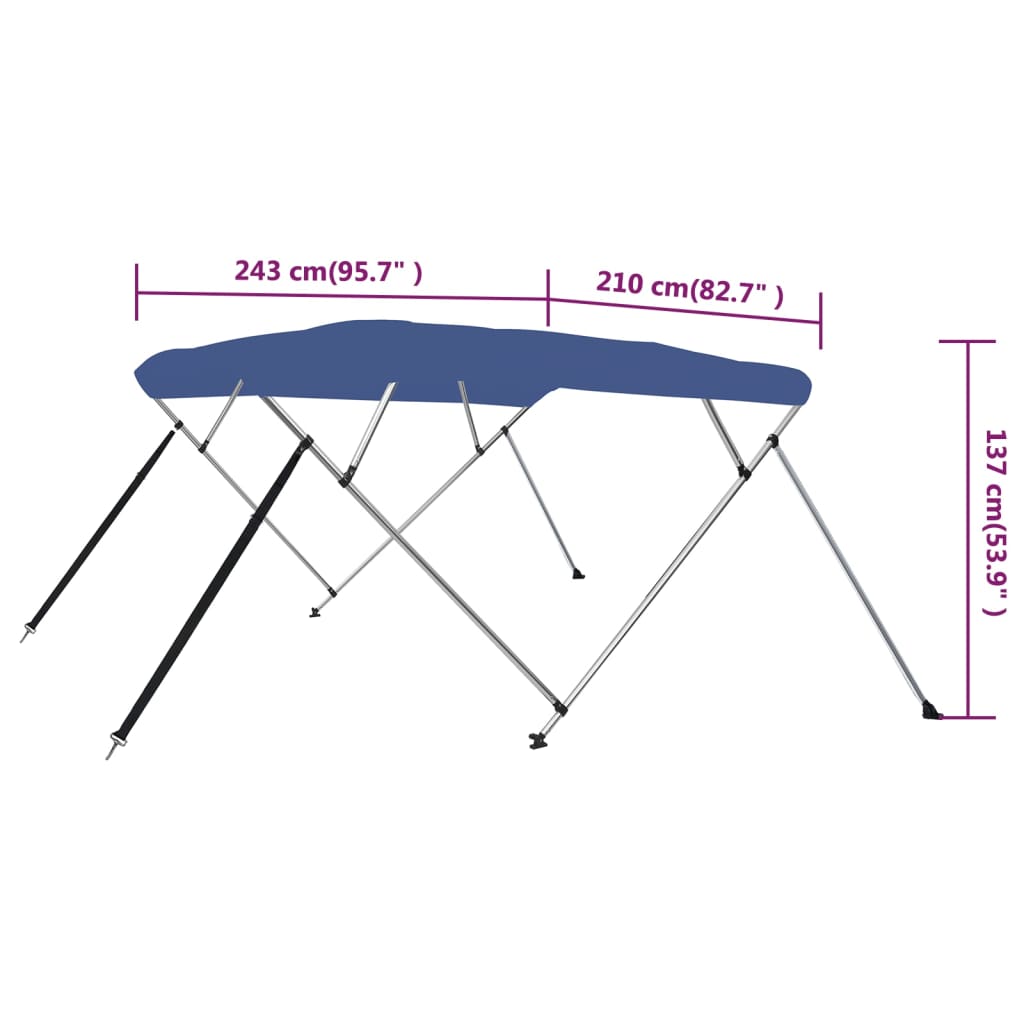 kék négyágú bimini tető 243 x 210 x 137 cm