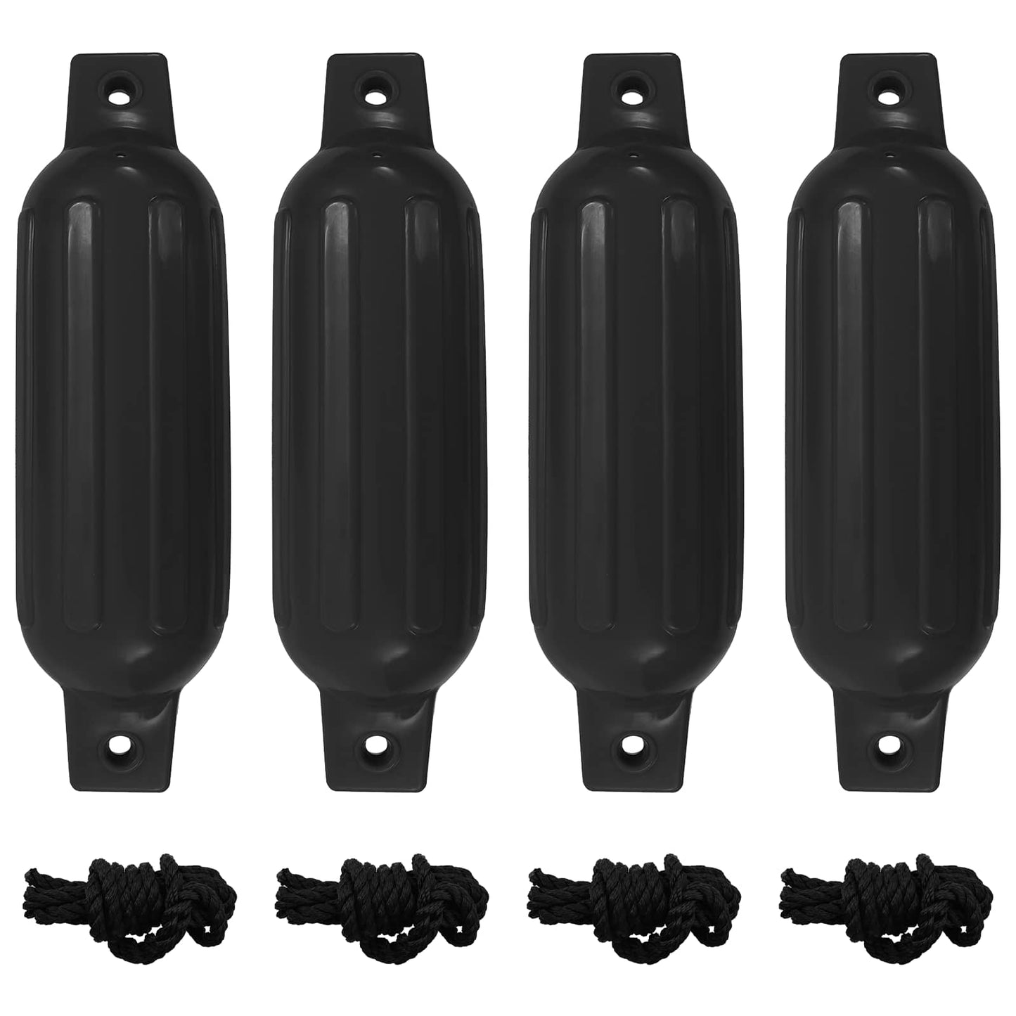 4 darab fekete PVC csónak lökhárító Ø 11 x 40 cm