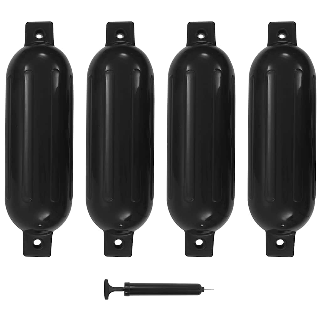 4 darab fekete PVC csónak lökhárító 51 x 14 cm
