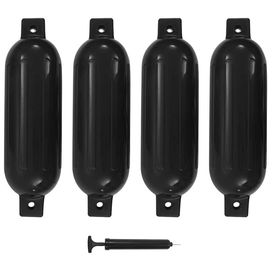 4 darab fekete PVC csónak lökhárító 51 x 14 cm